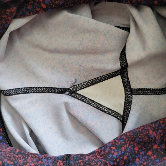 Lululemon Wunder Under Pant III Splatter Prep Red Sapphire Blue size 4 - Picture 11 of 13